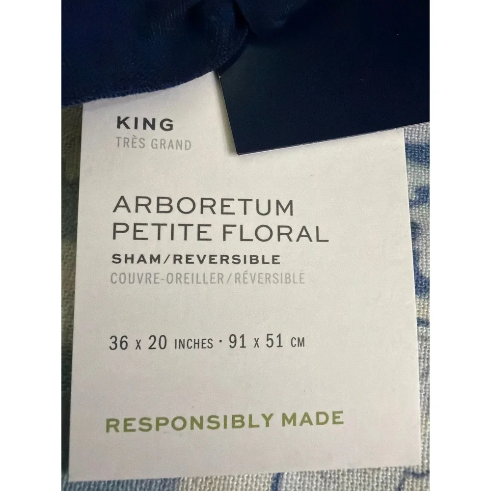 Kravet x Pottery Barn Arboretum Petite Floral King Sham Blue White Reversible